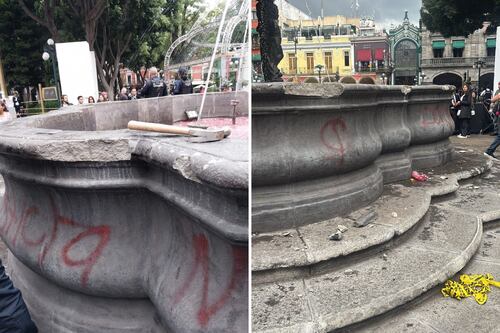 Colectivos feministas deberán pagar 150 mil pesos por daños a la fuente de San Miguel