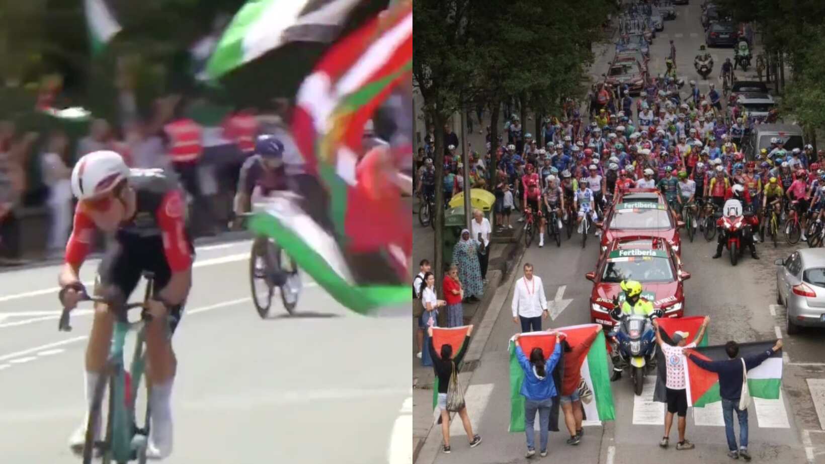 La Vuelta a España fue boicoteada por manifestantes.