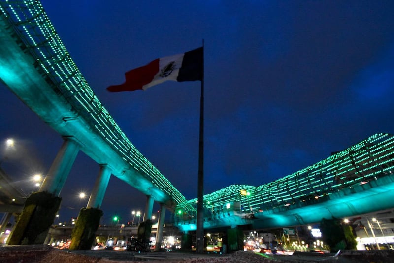 Encendido verde de edificios
