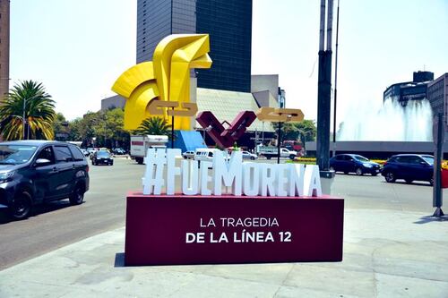 Colocan panistas antimonumento en memoria de las víctimas de la Línea 12 del Metro
