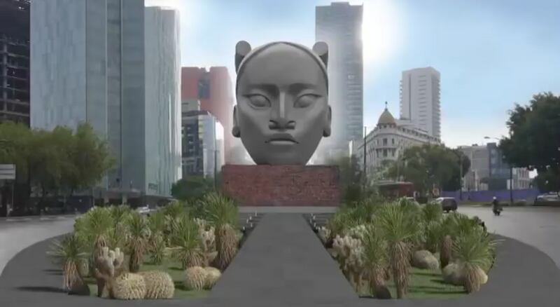 Primer bosquejo de 'Tlali', escultura que será colocada en Paseo de la Reforma.