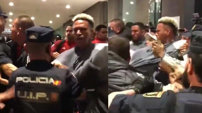 Jugadores de Perú y trifulca con la Policía
