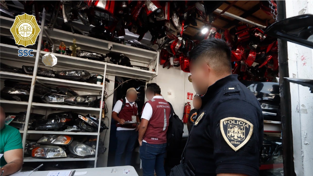 231 detenidos por robo y venta de autopartes en la CDMX