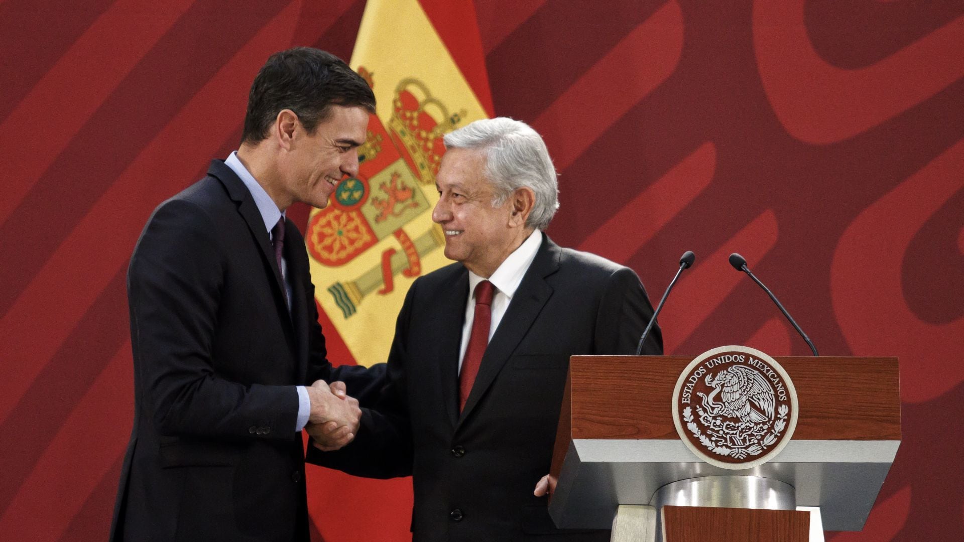 Pedro Sánchez y López Obrador