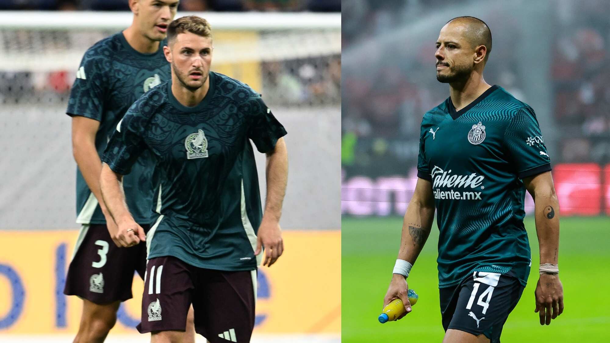 Santiago Giménez y Javier Hernández