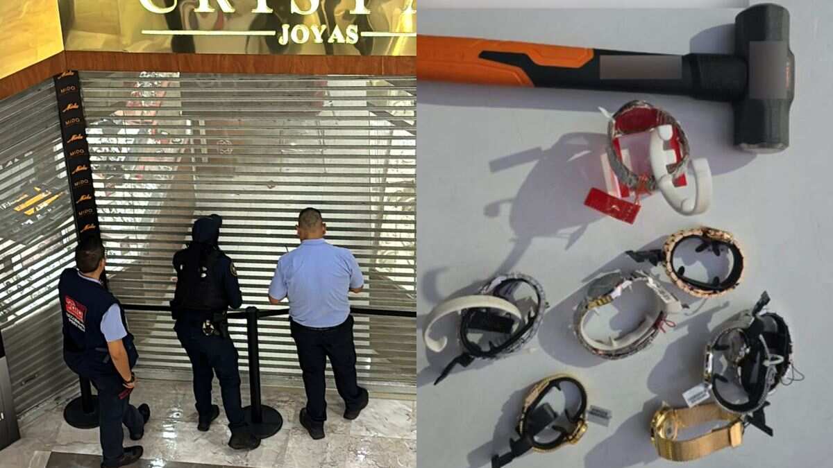 Plaza Lindavista: Asalto joyeria Crystal; roban más de 50 relojes de lujo valuados en más de 500 mil pesos