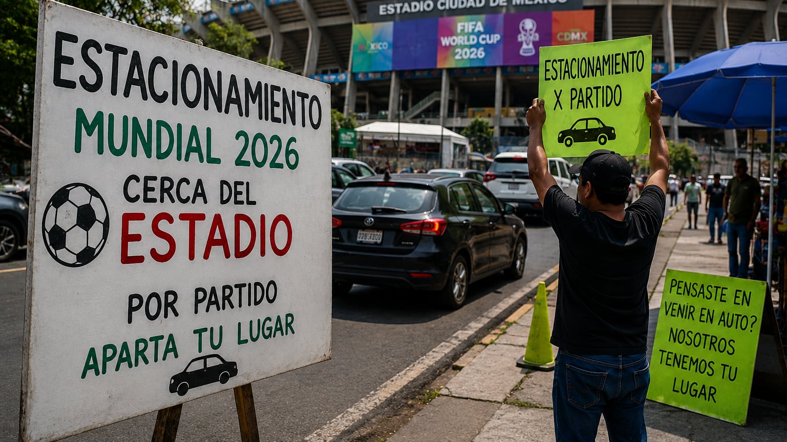 Vecinos del Estadio Azteca ofrecen lugares de estacionamiento.