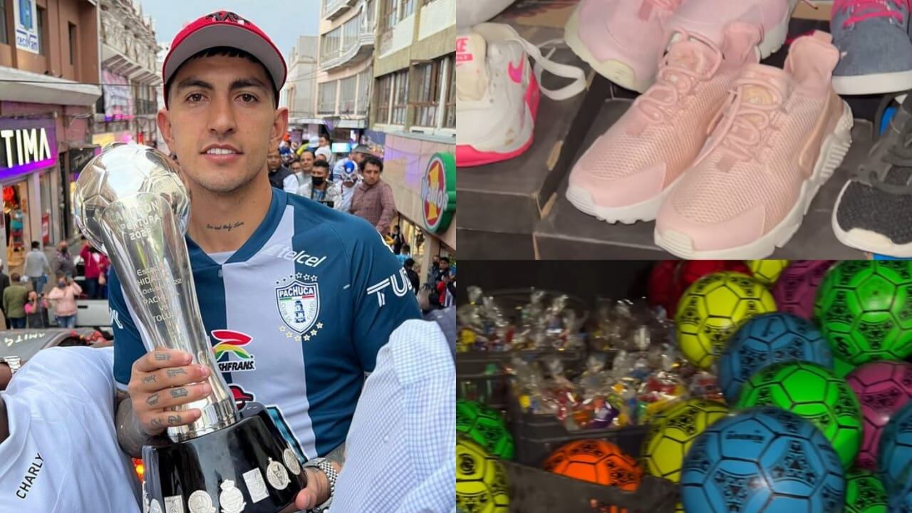 Víctor Guzmán repartió aguinaldos, balones y tenis.
