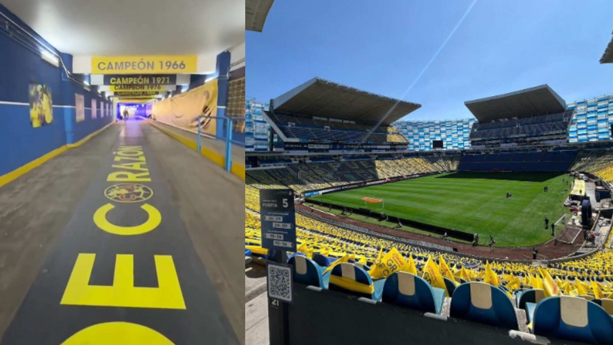 Estadio Cuauhtémoc se pinta de amarillo
