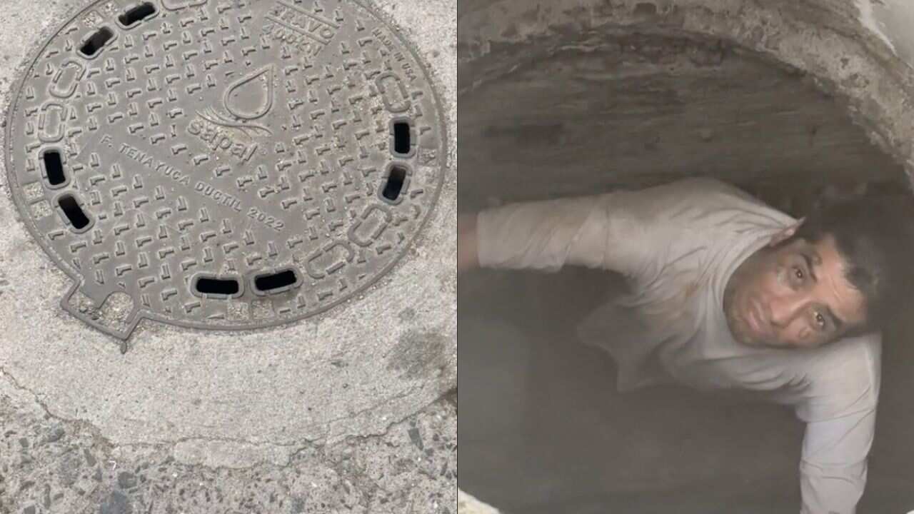 Videos: Hombre pasa tres días atrapado en coladera de León, Guanajuato