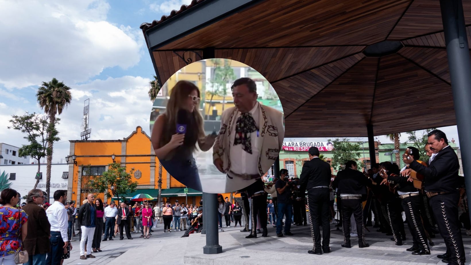 Reportera brasileña fue sorprendida por mariachi.
