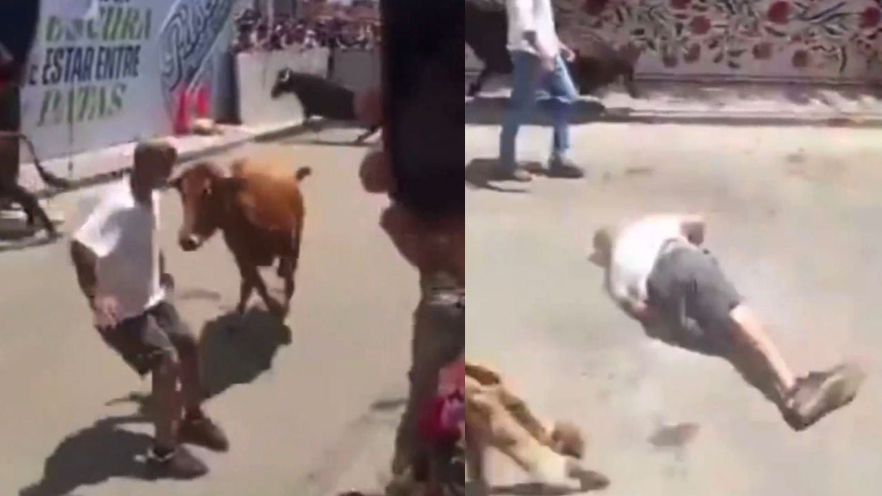 Toro embiste a hombre en feria de Perú