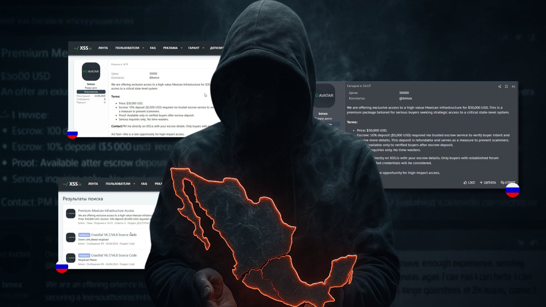 Hacker ofrece acceso a sistema estatal mexicano por 30 mil dólares en foro ruso; podría estar ligado al CJNG