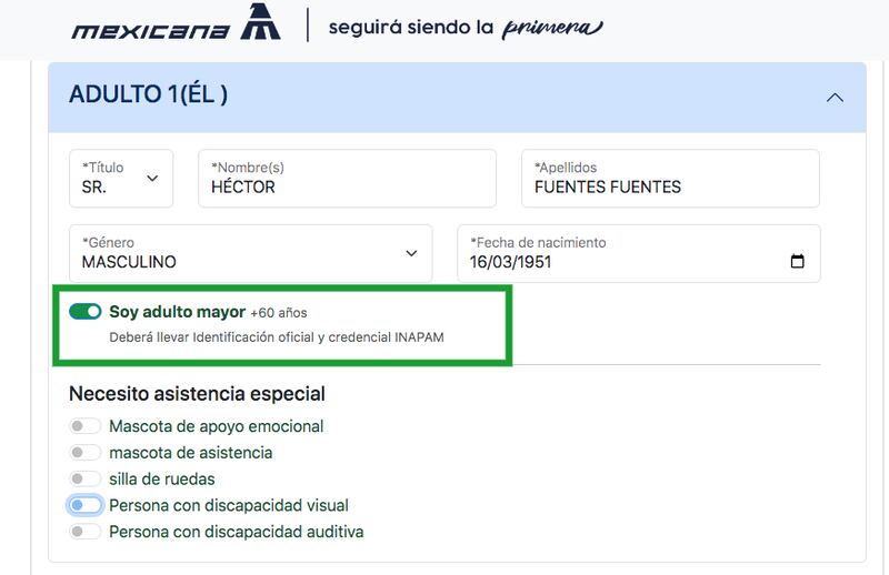 Descuento del 20% a adultos mayores en Mexicana de Aviación (Mexicana de Aviación)