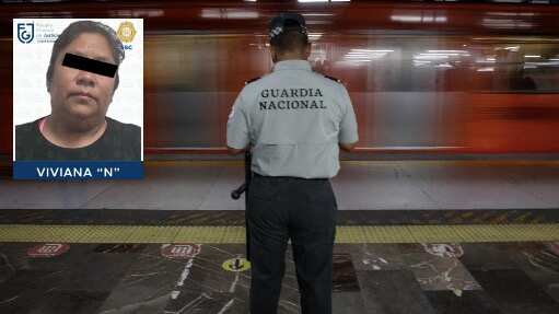 Mujer detenida en la estación Centro Médico del Metro de la CDMX. Foto: Especial