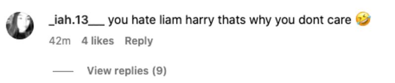 Comentario en la última publicación fijada en el Instagram oficial de Harry Styles