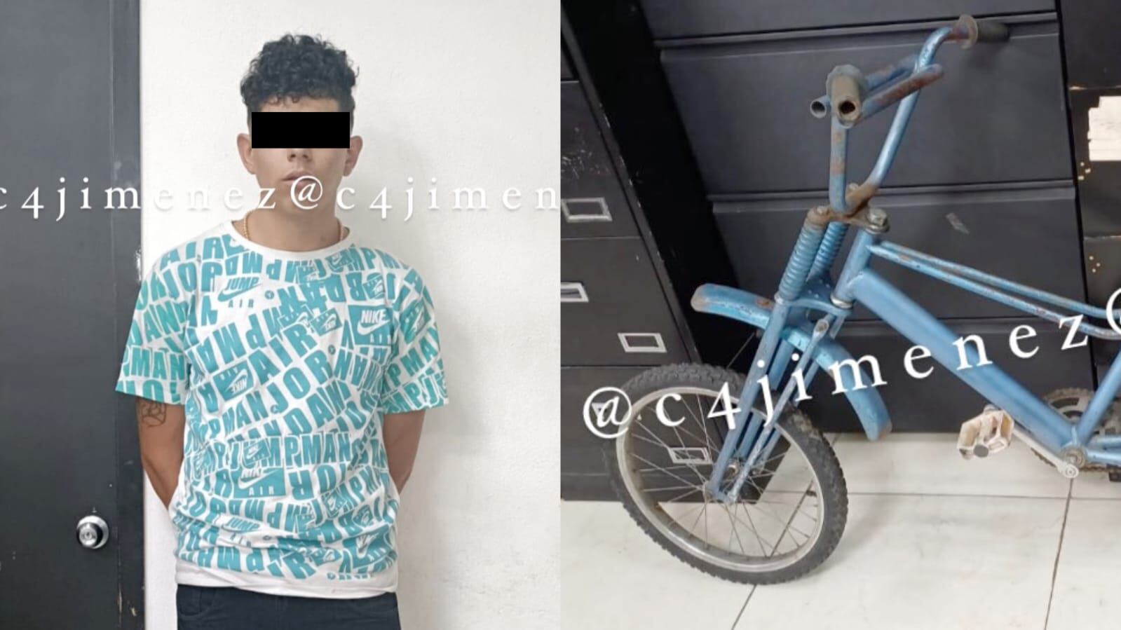 Robó una bici con violencia, fue detenido por la policía y resultó tener antecedentes por delitos más graves.