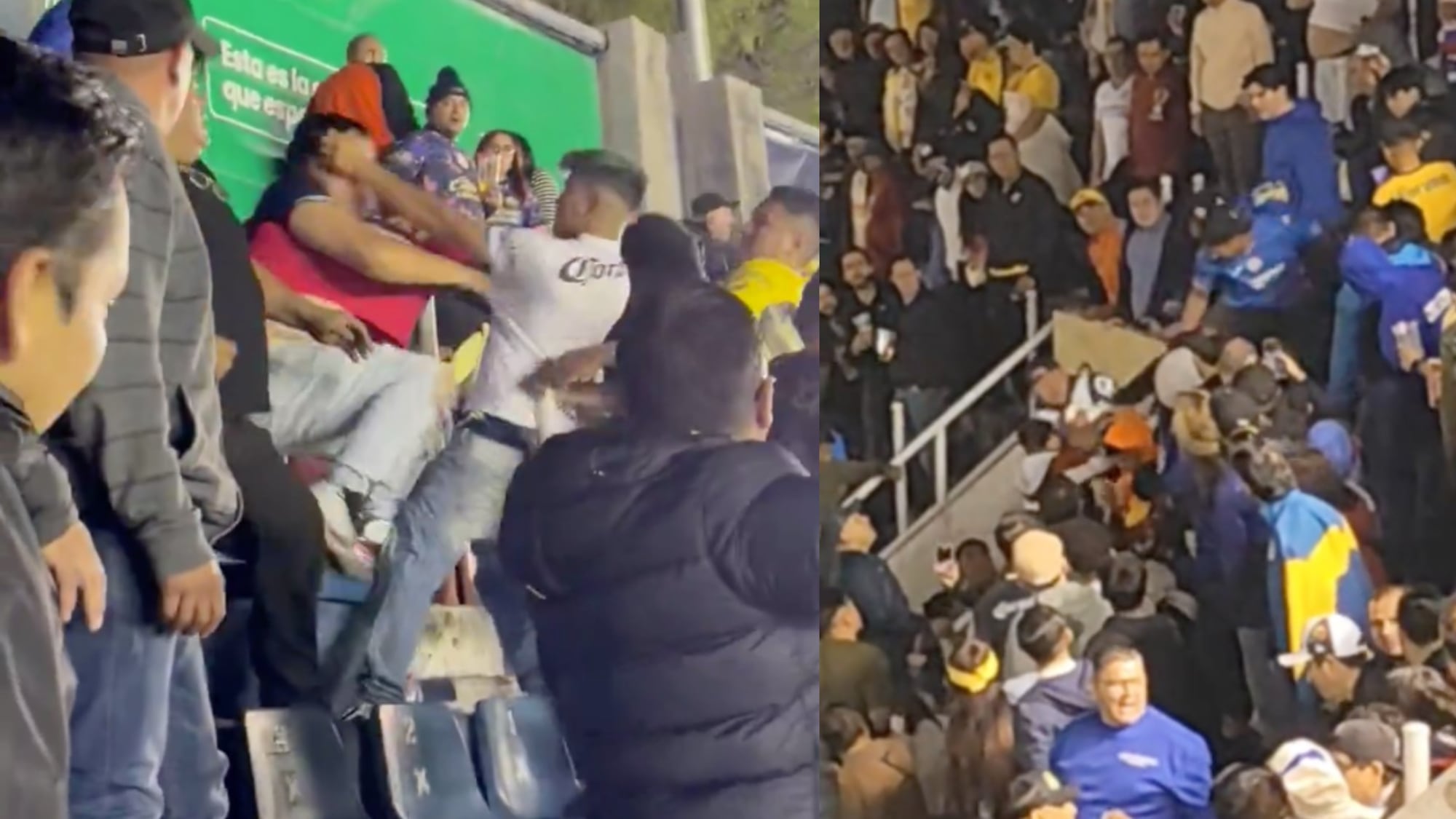 Aficionados de Cruz Azul y América pelean