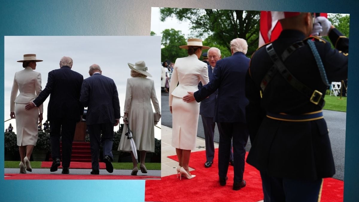 Trump recibe a los reyes Carlos III y Camilla.