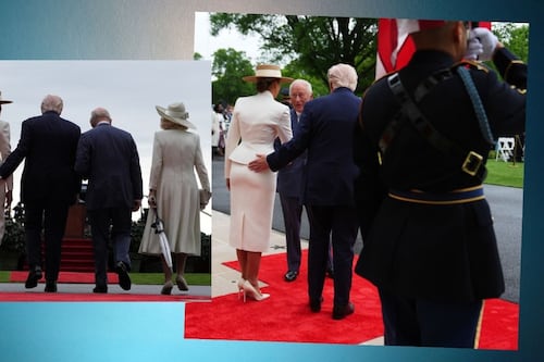 ¿Inapropiado o malinterpretado? Gesto de Trump con Melania ante Carlos III desata polémica