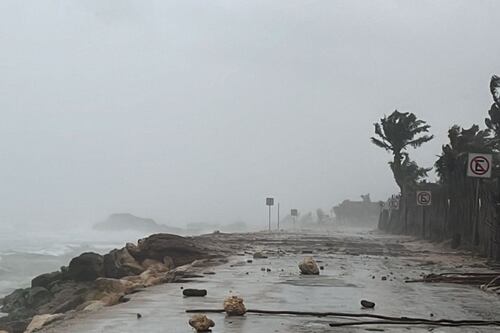 Primeras imágenes de las afectaciones provocadas por el huracán Beryl en Quintana Roo