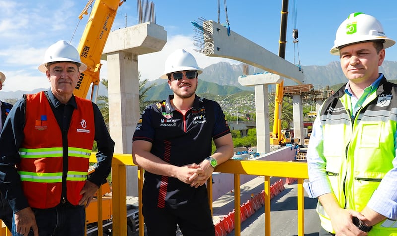 García supervisó los avances de la obra a la altura del Barrio Antiguo.