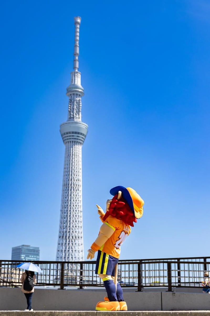 Leo admiró el imponente Tokyo Skytree.