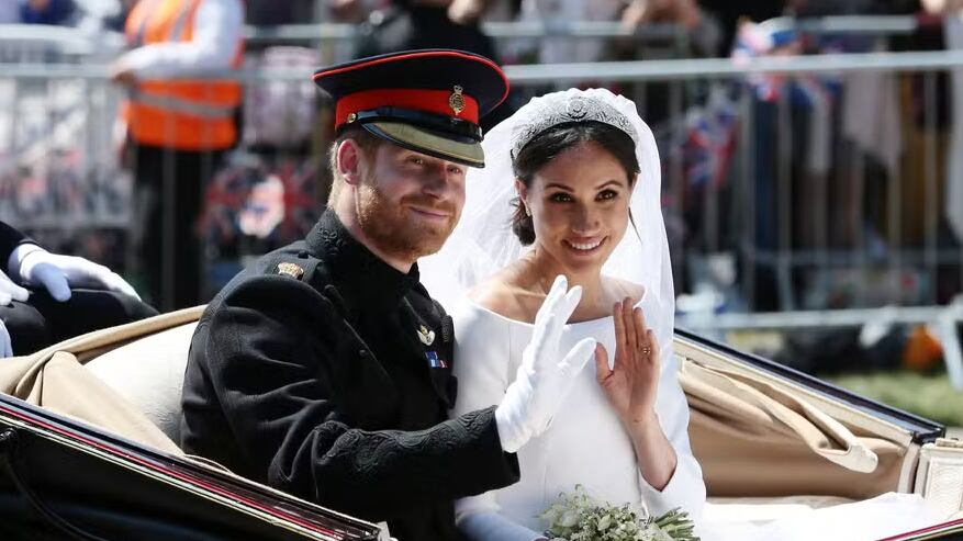 Príncipe Harry e Meghan Markle durante o casamento — Foto: GettyImages