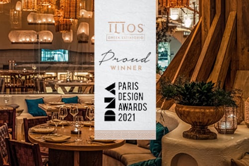 Ilios Greek Estiatorio Cancún es el ganador del DNA Paris Design Awards 2021