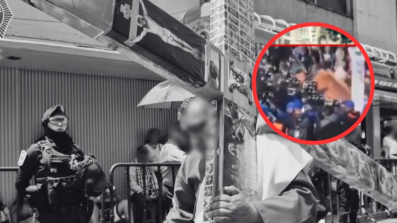 Entre empujones y riñas, así terminó la histórica Pasión de Cristo en Iztapalapa