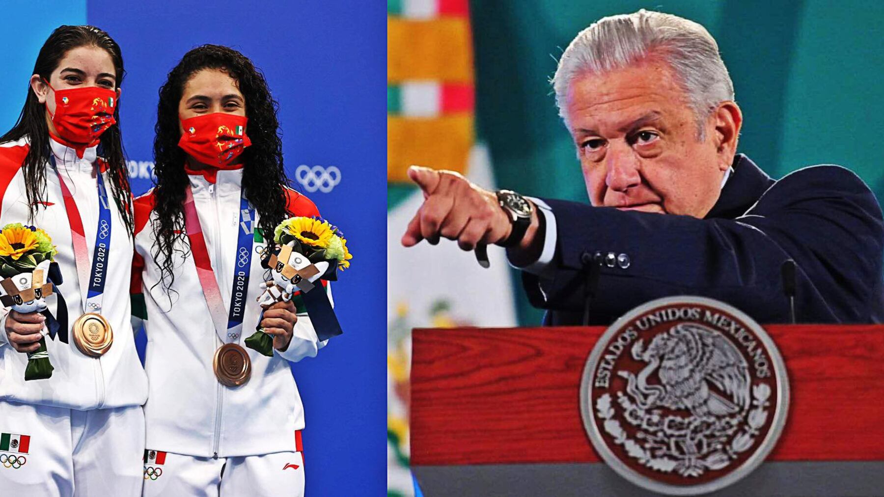 AMLO felicitó a los deportistas aztecas | Getty Images y Cuartoscuro