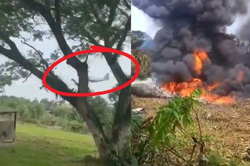 VIDEO revela los últimos segundos del avión militar antes de estrellarse en Colombia