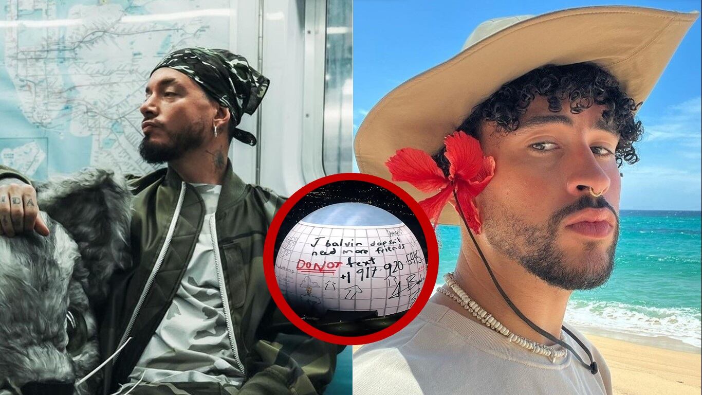 En redes sociales se ha hecho viral una de las imágenes proyectas en la Esfera de Las Vegas con una supuesta frase de J Balvin a Bad Bunny.