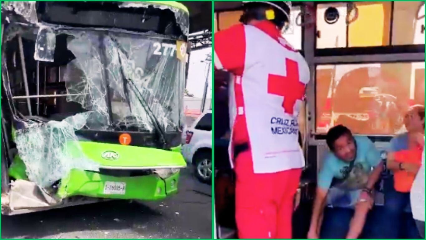 Choque múltiple de camiones de transporte público