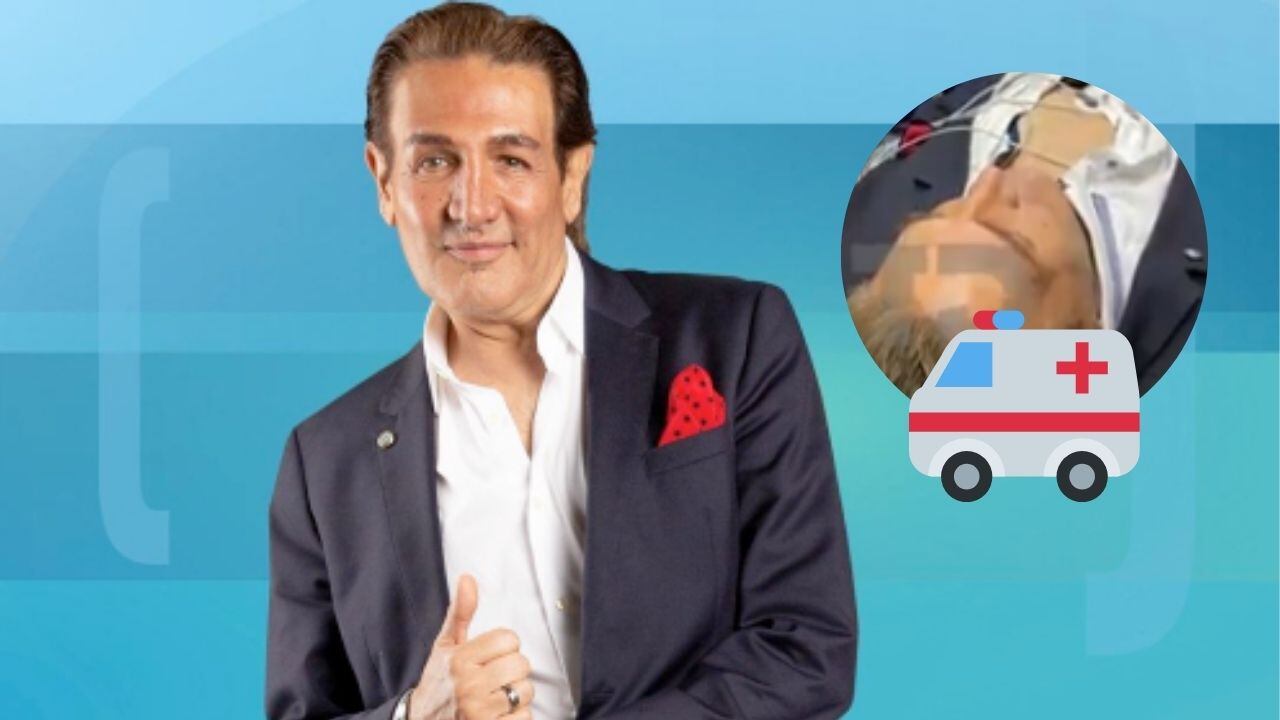 El conductor de televisión fue trasladado en una ambulancia tras sufrir un fuerte accidente.