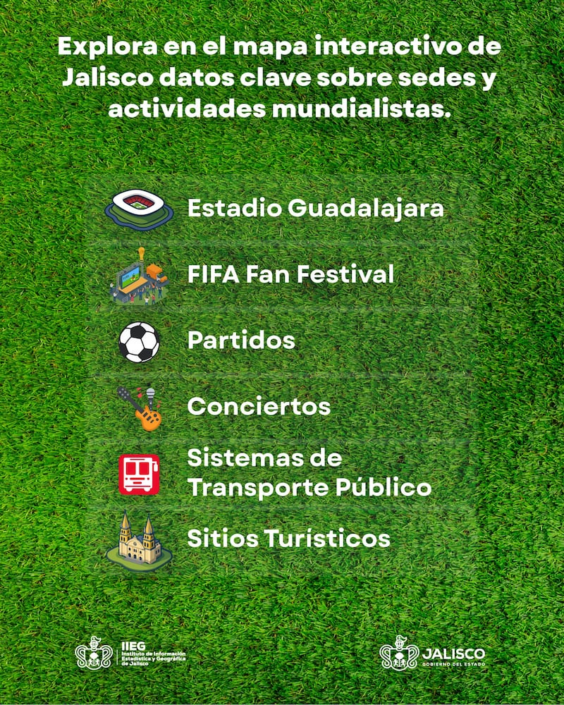 Incorpora MapaLab datos sobre movilidad, turismo y eventos de la fiesta de futbol a nivel selecciones. GOBIERNO DE JALISCO