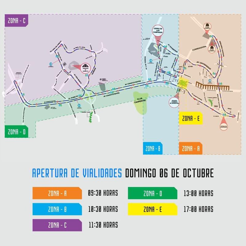 Cierre de vialidades por Querétaro Maratón 2024.