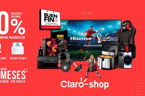 ¡Lo mejor de buen fin! 20% de descuento en tu primer compra con recibo telmex ó crédito Claro Shop