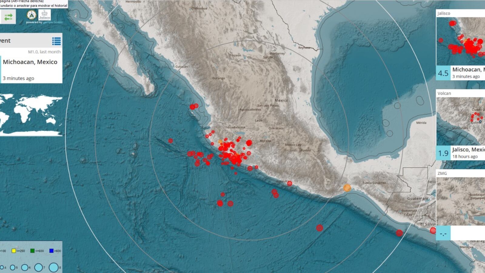 Autoridades mantienen el monitoreo constante para detectar que no haya más movimientos telúricos.