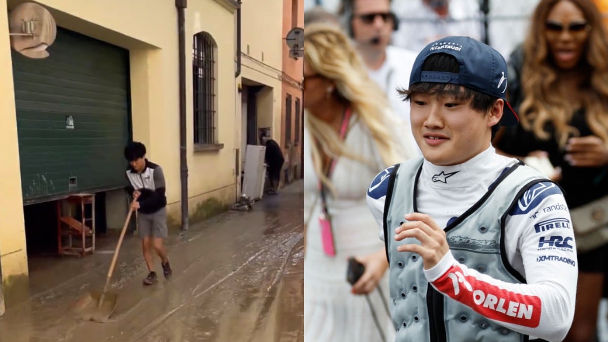 El japonés apareció apoyando a las labores I @F1 / Getty Images