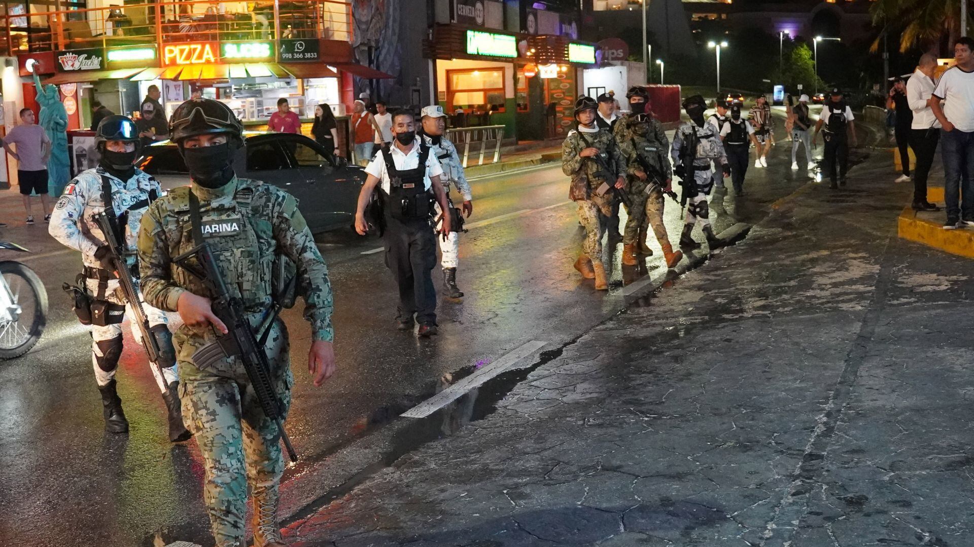 Cancún marinos y Guardia Nacional protegen temporada de Spring Break