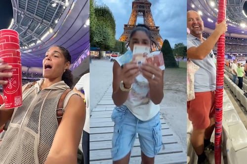 ¡Mente de tiburón! Turistas ganan dinero recolectando vasos en Juegos Olímpicos de París