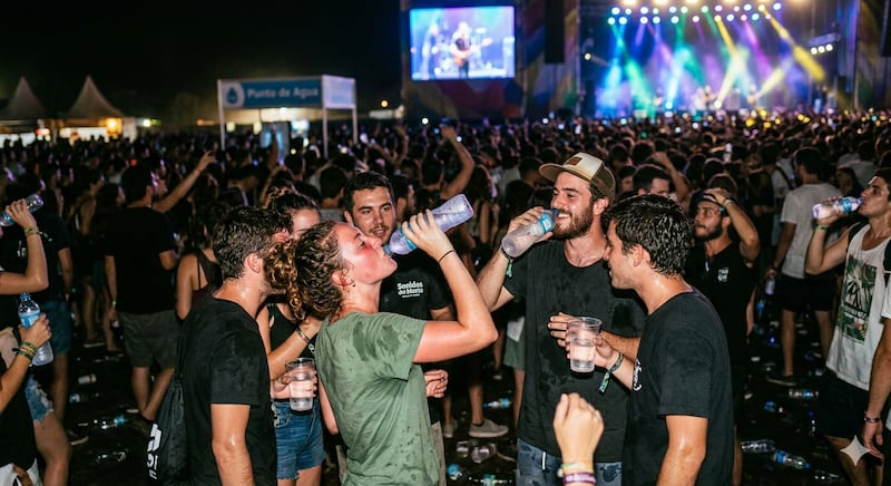 Consumo de agua en concierto