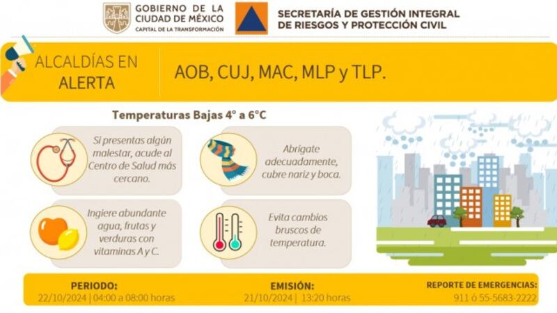Alerta amarilla en la CDMX