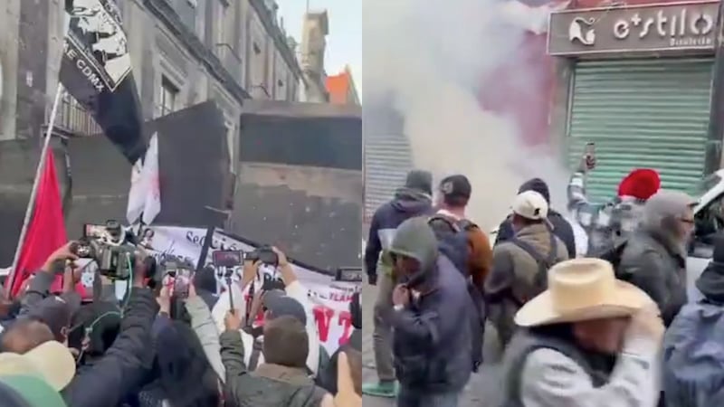 ¡Maestros furiosos! Integrantes de la CNTE intentan dar portazo en Palacio Nacional