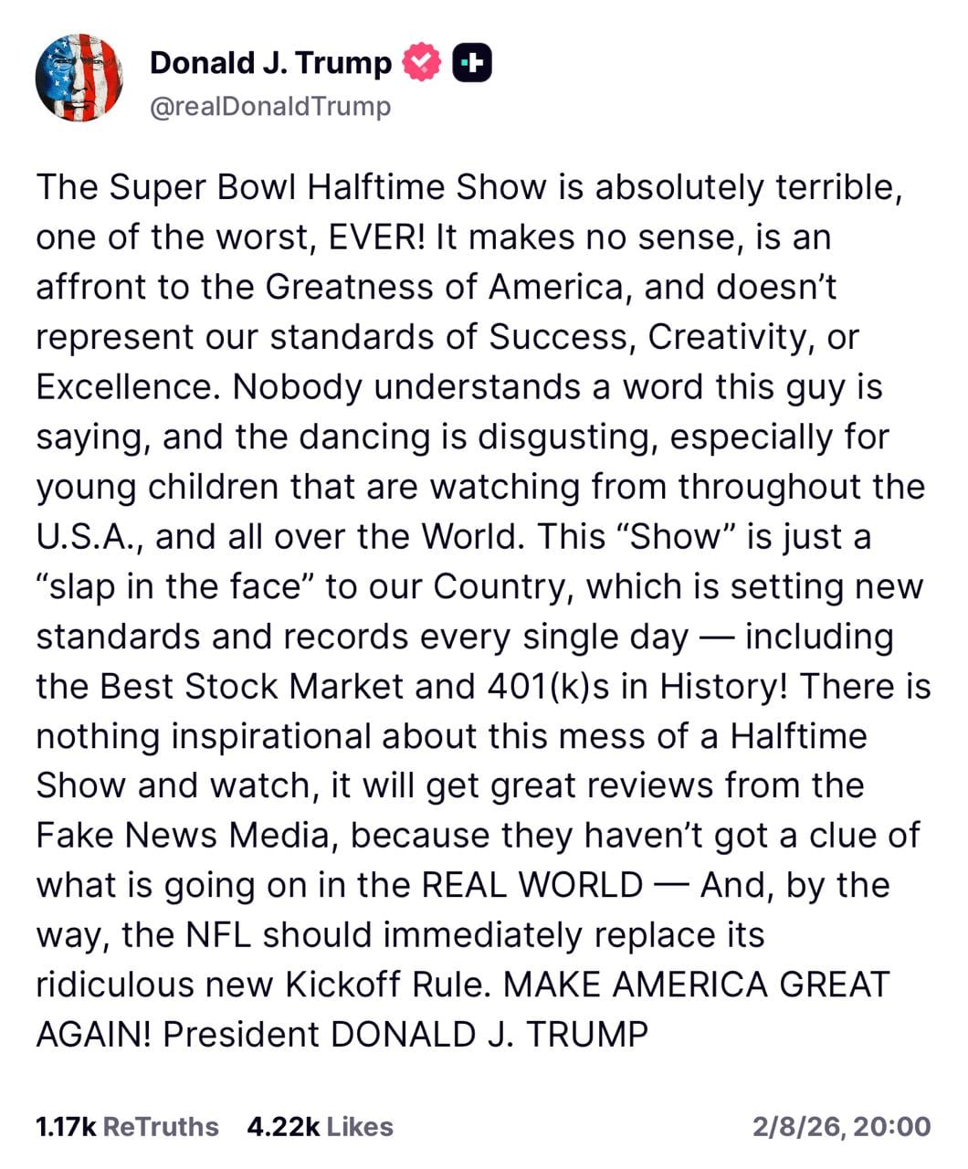 Así reaccionó Donald Trump al show de Bad Bunny