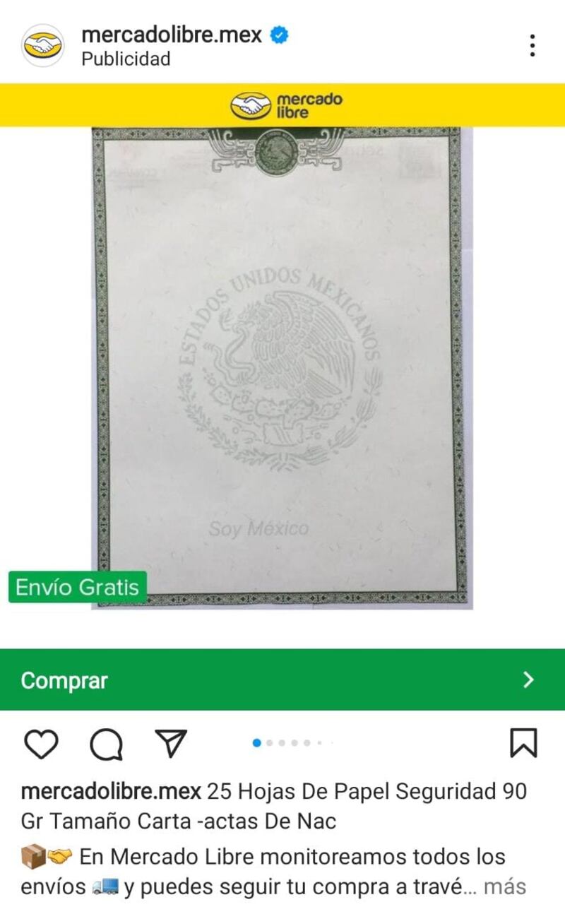 Acta de nacimiento.