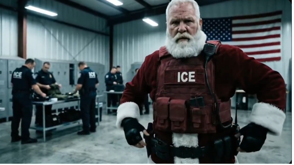 La agencia migratoria difundió un video en redes sociales donde Santa Claus aparece como agente de ICE