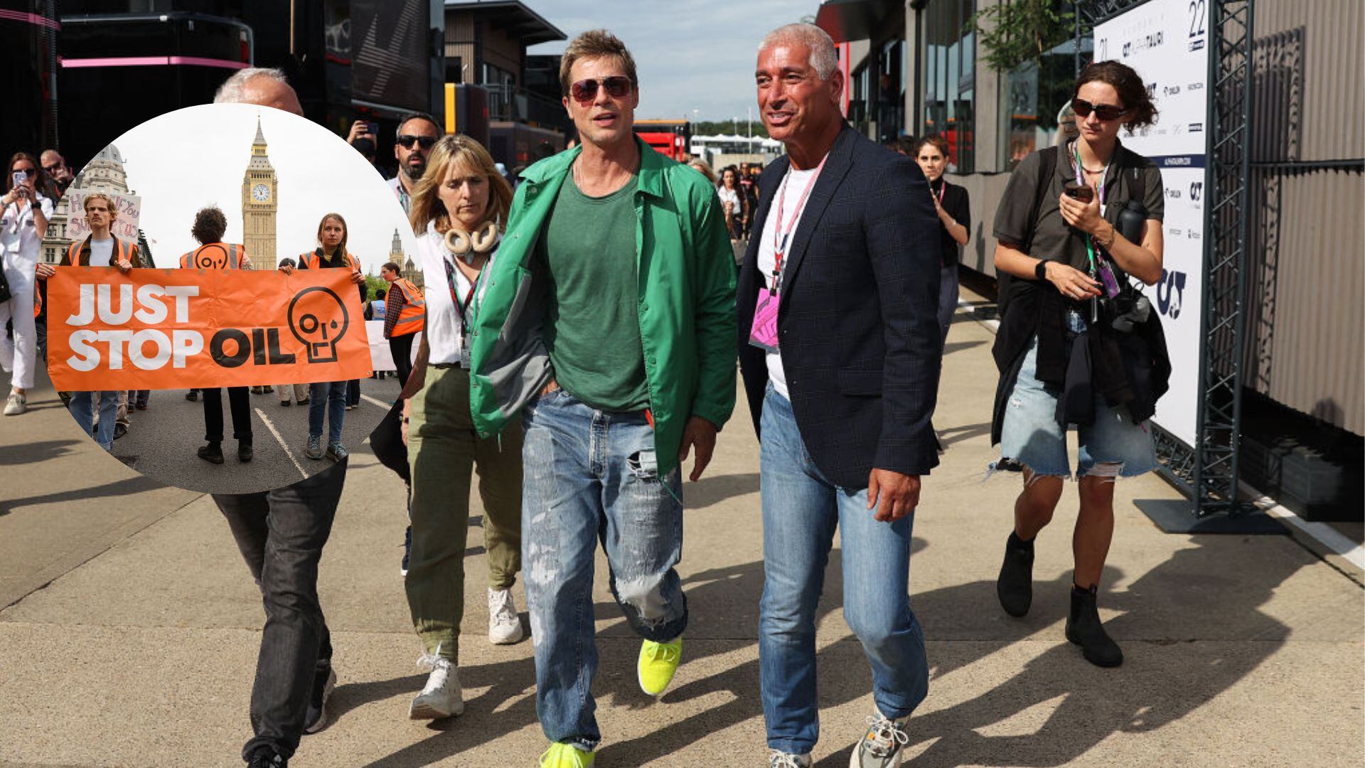 Brad Pitt en Silverstone 2023