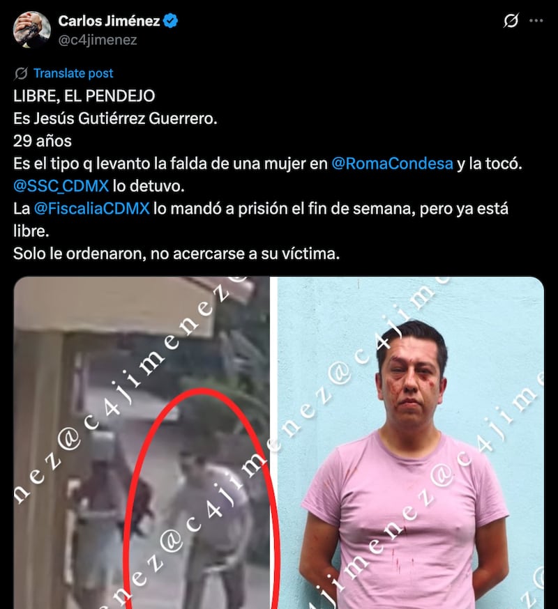 Agresor sexual queda libre